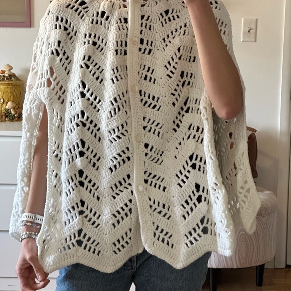 Handmade sweater cardigan/ kimono / cape - Picture 3 of 4